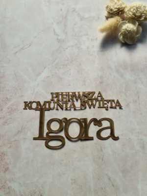 Ozdoba Pierwsza Komunia Święta + Imię